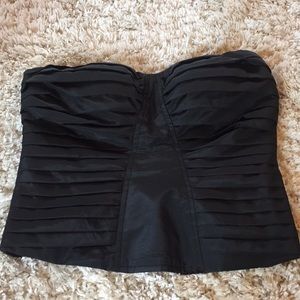 Silence + Noise Black Strapless Crop Top